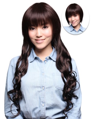 Wigs2you 接髪片 無痕假髪接髪片 長款卷髪補髪塊 增厚加長假髪片 無劉海假髪套E-041